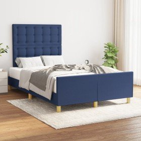 Estructura de cama sin colchón tela azul 120x200 cm en Camas y somieres | Comprar online en Foro24