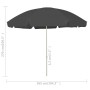 Sombrilla de playa gris antracita 300 cm de vidaXL, Sombrillas - Ref: Foro24-314710, Precio: 36,32 €