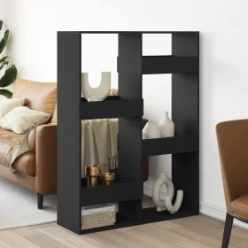 Engineered wood black room divider 100x33x135 cm by , Bookcases and shelves - Ref: Foro24-3309556, Price: 93,68 €, Discount: %