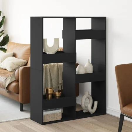 Engineered wood black room divider 100x33x135 cm by , Bookcases and shelves - Ref: Foro24-3309556, Price: 93,67 €, Discount: %