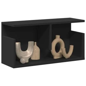 Engineered wood black wall shelf 60x20x30 cm by , Shelves and shelves - Ref: Foro24-854824, Price: 28,11 €, Discount: %