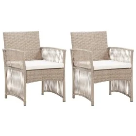 Gartensofas mit Kissen, 2 Stück, aus synthetischem Rattan in Beige. von , Gartenstühle - Ref: Foro24-363408, Preis: 148,79 €,...