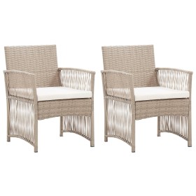 Sillones de jardín con cojines 2 unidades ratán sintético beige by , Garden chairs - Ref: Foro24-363408, Price: 151,17 €, Dis...