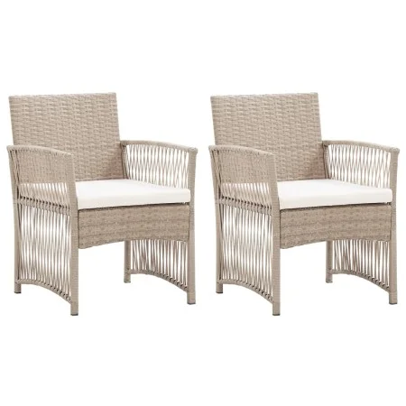 Gartensofas mit Kissen, 2 Stück, aus synthetischem Rattan in Beige. von , Gartenstühle - Ref: Foro24-363408, Preis: 148,79 €,...