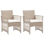 Sillones de jardín con cojines 2 unidades ratán sintético beige by , Garden chairs - Ref: Foro24-363408, Price: 151,17 €, Dis...