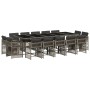 Set comedor de jardín con cojines 15 pzas ratán sintético gris by , Garden sets - Ref: Foro24-3211772, Price: 896,34 €, Disco...