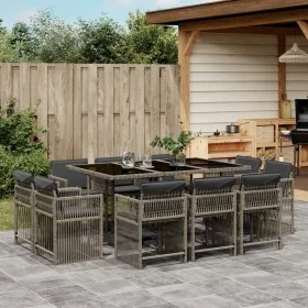 11-piece garden dining set with gray synthetic rattan cushions by , Garden sets - Ref: Foro24-3211748, Price: 649,77 €, Disco...