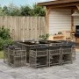Garten-Essgruppe 11-teilig mit grauen Polstern aus synthetischem Rattan von , Gartensets - Ref: Foro24-3211748, Preis: 649,77...