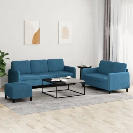 Dreiteiliges Samtsofa-Set in Blau. von , Sofas - Ref: Foro24-3202033, Preis: 585,08 €, Rabatt: %