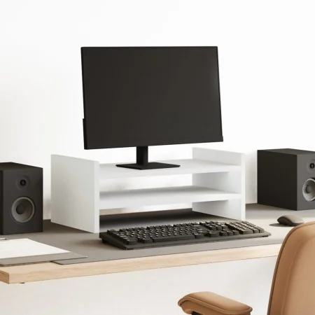 Soporte de pantalla madera ingeniería blanco 50x27x20 cm by , Computer bases and risers - Ref: Foro24-854778, Price: 24,19 €,...