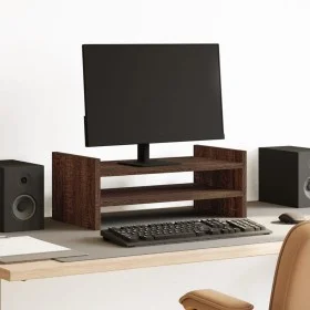 Soporte de pantalla madera ingeniería marrón roble 50x27x20 cm by , Computer bases and risers - Ref: Foro24-854784, Price: 22...