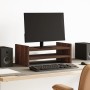 Soporte de pantalla madera ingeniería marrón roble 50x27x20 cm by , Computer bases and risers - Ref: Foro24-854784, Price: 22...