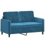 Set of sofas with 3 blue velvet cushions by , Sofas - Ref: Foro24-3202053, Price: 618,75 €, Discount: %