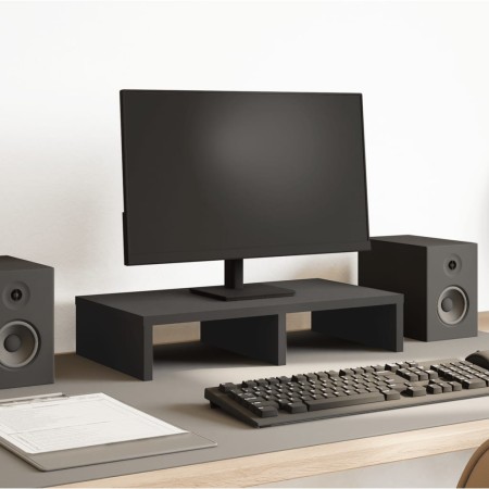 Engineered wood screen stand in black, 50x27x10 cm by , Computer bases and risers - Ref: Foro24-854644, Price: 21,14 €, Disco...