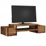 Screen stand with aged wood storage 70x27x15cm by , Computer bases and risers - Ref: Foro24-854686, Price: 29,84 €, Discount: %