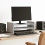 Wooden screen support, gray concrete engineering, 50x27x20 cm by , Computer bases and risers - Ref: Foro24-854781, Price: 22,...