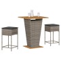 3-piece garden bar set with grey PE rattan cushions by , Garden sets - Ref: Foro24-3261482, Price: 330,81 €, Discount: %