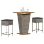 3-piece garden bar set with grey PE rattan cushions by , Garden sets - Ref: Foro24-3261482, Price: 321,07 €, Discount: %