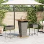 3-piece garden bar set with grey PE rattan cushions by , Garden sets - Ref: Foro24-3261482, Price: 321,07 €, Discount: %