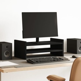 Engineered wood black screen stand 50x27x20 cm by , Computer bases and risers - Ref: Foro24-854779, Price: 23,46 €, Discount: %