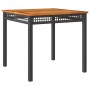 Mesa de jardín ratán sintético madera acacia negro 80x80x75 cm de , Mesas de jardín - Ref: Foro24-366273, Precio: 104,10 €, D...