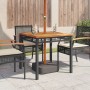 Mesa de jardín ratán sintético madera acacia negro 80x80x75 cm de , Mesas de jardín - Ref: Foro24-366273, Precio: 104,10 €, D...