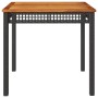 Mesa de jardín ratán sintético madera acacia negro 80x80x75 cm de , Mesas de jardín - Ref: Foro24-366273, Precio: 104,10 €, D...