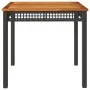 Synthetic rattan garden table with black acacia wood, 80x80x75 cm. by , Garden tables - Ref: Foro24-366273, Price: 125,96 €, ...