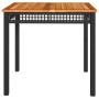 Mesa de jardín ratán sintético madera acacia negro 80x80x75 cm de , Mesas de jardín - Ref: Foro24-366273, Precio: 104,10 €, D...