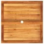 Synthetic rattan garden table with black acacia wood, 80x80x75 cm. by , Garden tables - Ref: Foro24-366273, Price: 125,96 €, ...