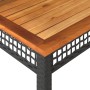 Mesa de jardín ratán sintético madera acacia negro 80x80x75 cm de , Mesas de jardín - Ref: Foro24-366273, Precio: 104,10 €, D...