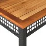 Synthetic rattan garden table with black acacia wood, 80x80x75 cm. by , Garden tables - Ref: Foro24-366273, Price: 125,96 €, ...