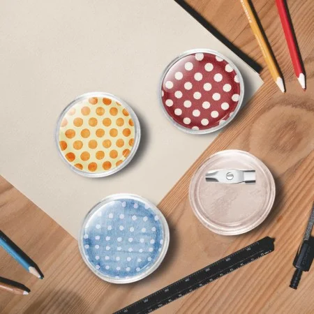 Set of 100 acrylic button badges with pin, 25 mm each. by , Badges - Ref: Foro24-30163, Price: 14,75 €, Discount: %