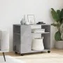 Side table with wheels, engineered wood, gray concrete finish, 70x35x60cm. by , Side tables - Ref: Foro24-853149, Price: 46,3...