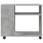 Side table with wheels, engineered wood, gray concrete finish, 70x35x60cm. by , Side tables - Ref: Foro24-853149, Price: 46,3...