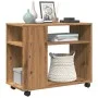Side table with oak Sonoma wood wheels 70x35x60 cm by , Side tables - Ref: Foro24-853154, Price: 52,71 €, Discount: %