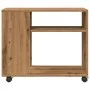 Side table with oak Sonoma wood wheels 70x35x60 cm by , Side tables - Ref: Foro24-853154, Price: 52,71 €, Discount: %