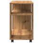 Mesa auxiliar con ruedas madera roble Sonoma 70x35x60 cm de , Mesas auxiliares - Ref: Foro24-853154, Precio: 52,88 €, Descuen...