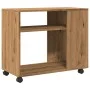 Side table with oak Sonoma wood wheels 70x35x60 cm by , Side tables - Ref: Foro24-853154, Price: 52,71 €, Discount: %