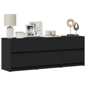 TV stand with LED lights, engineered wood, black, 140x34x50 cm by , TV Furniture - Ref: Foro24-3307920, Price: 138,76 €, Disc...