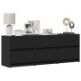 TV-Möbel mit LED-Beleuchtung aus schwarzem Ingenieurholz 140x34x50 cm von , TV-Möbel - Ref: Foro24-3307920, Preis: 151,43 €, ...