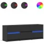 TV-Möbel mit LED-Beleuchtung aus schwarzem Ingenieurholz 140x34x50 cm von , TV-Möbel - Ref: Foro24-3307920, Preis: 138,75 €, ...