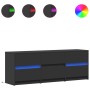 TV-Möbel mit LED-Beleuchtung aus schwarzem Ingenieurholz 140x34x50 cm von , TV-Möbel - Ref: Foro24-3307920, Preis: 151,43 €, ...