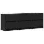 TV-Möbel mit LED-Beleuchtung aus schwarzem Ingenieurholz 140x34x50 cm von , TV-Möbel - Ref: Foro24-3307920, Preis: 151,43 €, ...