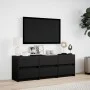 TV-Möbel mit LED-Beleuchtung aus schwarzem Ingenieurholz 140x34x50 cm von , TV-Möbel - Ref: Foro24-3307920, Preis: 138,75 €, ...