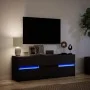 TV-Möbel mit LED-Beleuchtung aus schwarzem Ingenieurholz 140x34x50 cm von , TV-Möbel - Ref: Foro24-3307920, Preis: 138,75 €, ...