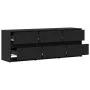 TV-Möbel mit LED-Beleuchtung aus schwarzem Ingenieurholz 140x34x50 cm von , TV-Möbel - Ref: Foro24-3307920, Preis: 138,75 €, ...
