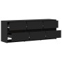 TV-Möbel mit LED-Beleuchtung aus schwarzem Ingenieurholz 140x34x50 cm von , TV-Möbel - Ref: Foro24-3307920, Preis: 151,43 €, ...
