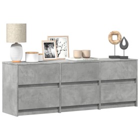 TV stand made of gray concrete engineered wood for LED TV 140x34x50 cm by , TV Furniture - Ref: Foro24-3307922, Price: 116,00...