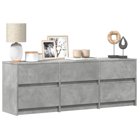 TV-Schrank aus grauem Beton-Ingenieurholz mit LED-Beleuchtung, 140x34x50 cm. von , TV-Möbel - Ref: Foro24-3307922, Preis: 116...